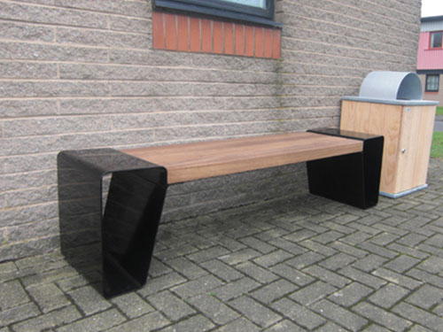 hexham stainless steel and timber bench