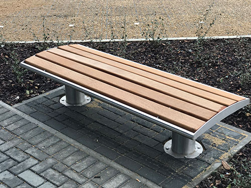 jesmond stainless steel and timber bench