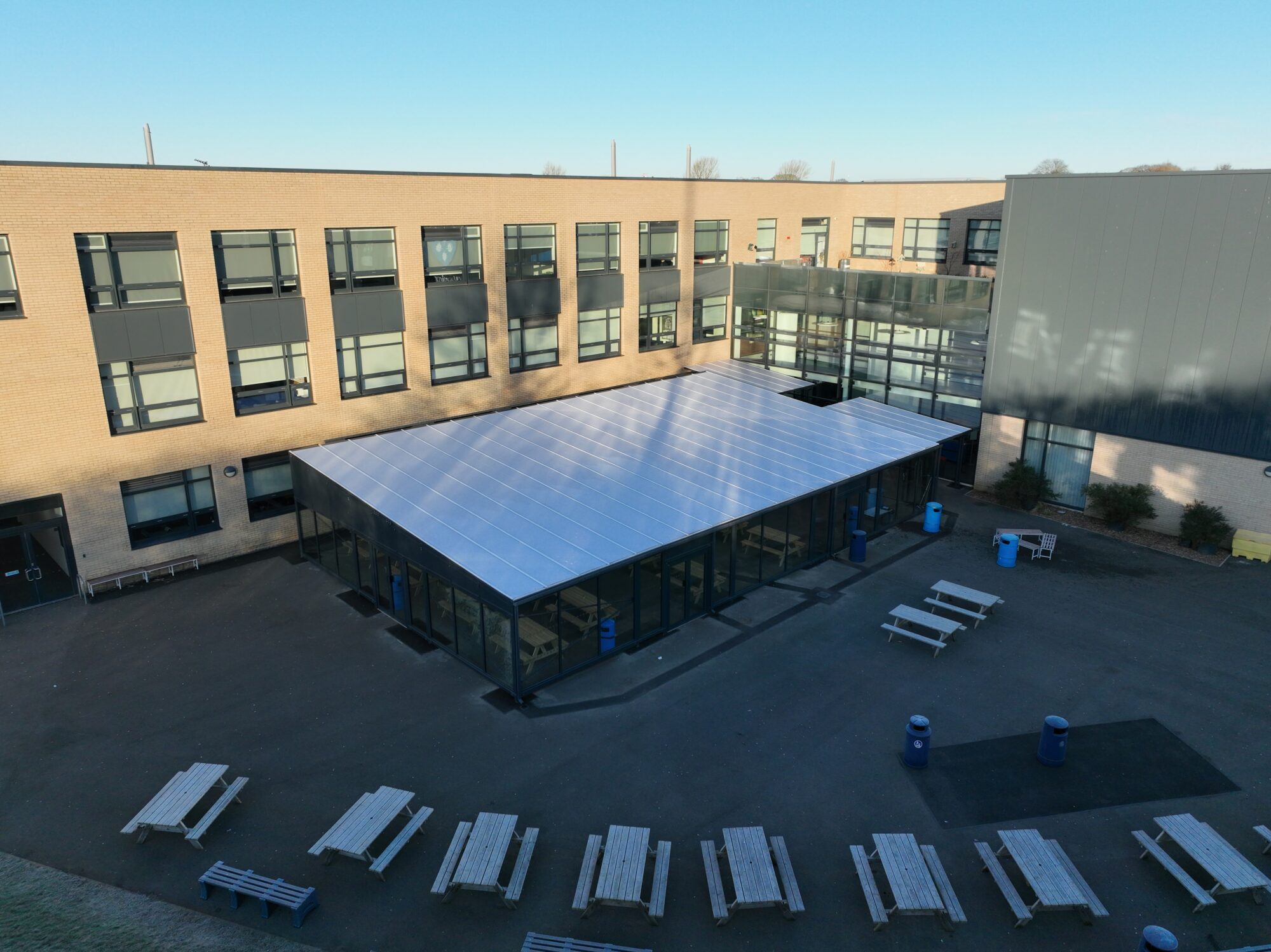 Dining canopy for a school