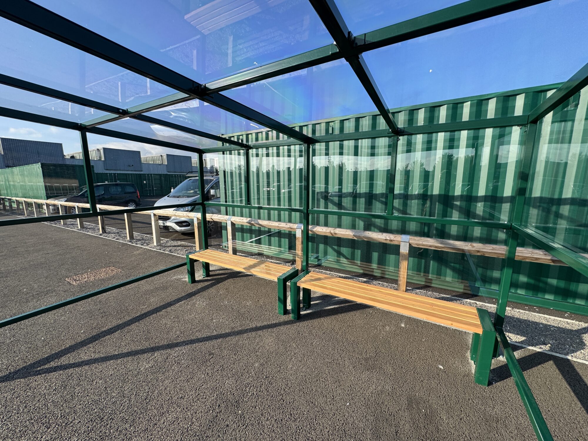 Smoking shelter image taken from inside