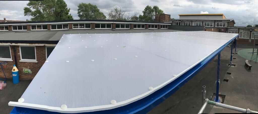 Seaton Sluice First School mono pitched canopy