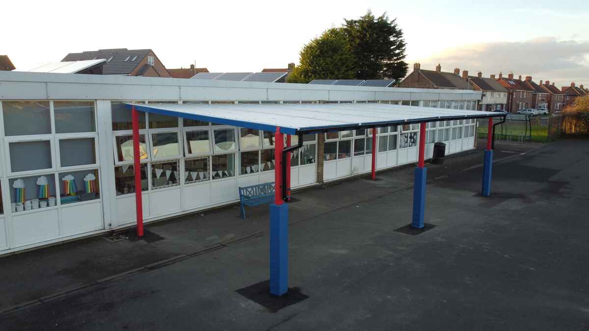 Seaton Sluice First School mono pitched canopy